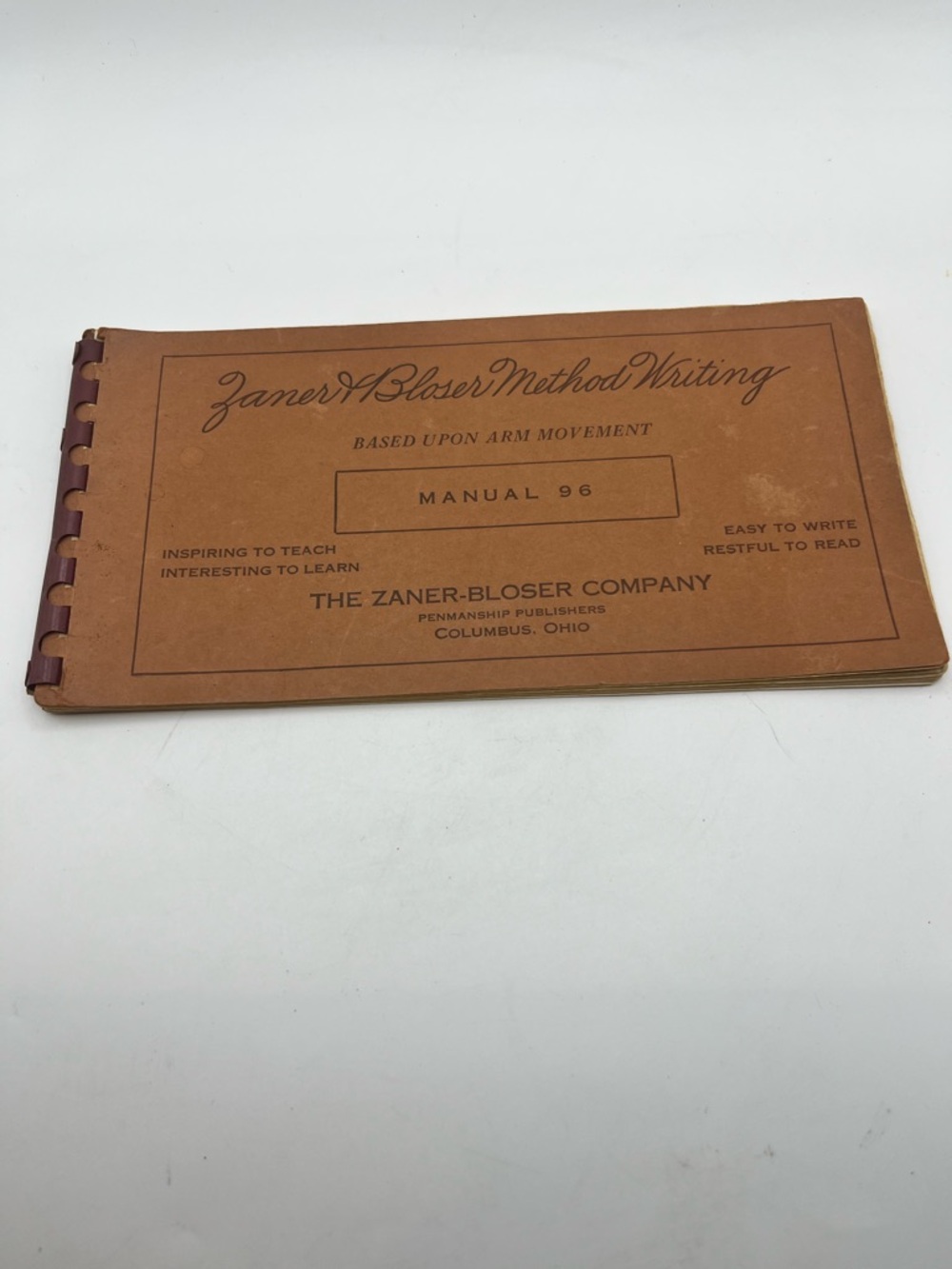 Vintage Zaner-Bloser Method Writing Manual 96 - Brown